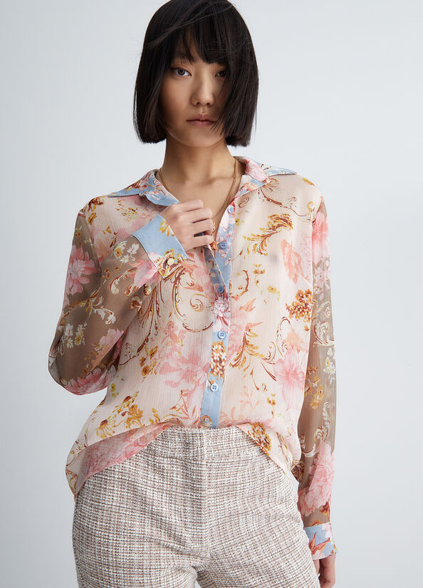 Liu Jo Eco-Friendly Floral Women's Shirts Flower | NDT-139806