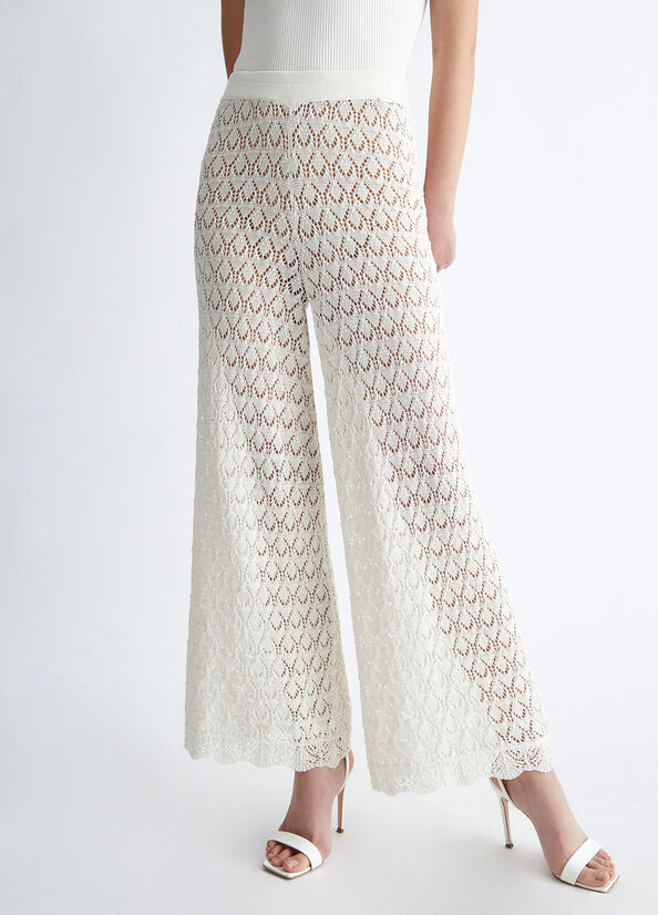 Liu Jo Eco-Friendly Open-Knit Women's Pants White | NQT-264791