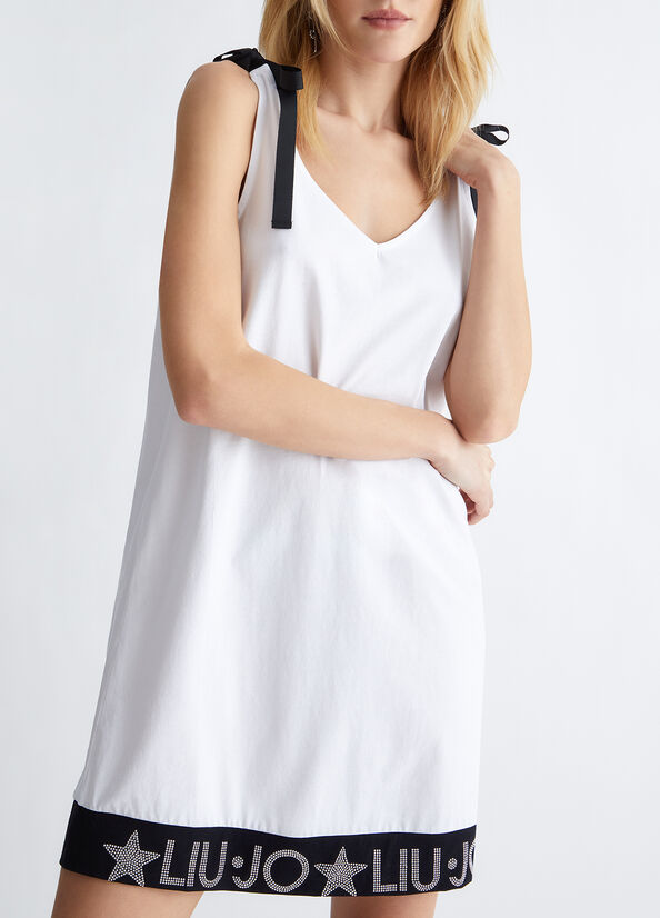 Liu Jo Eco-Friendly With Logo Women's Dress White | BUD-195863