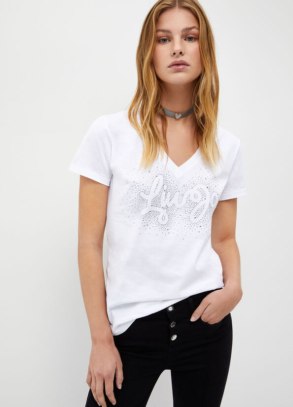 Liu Jo Eco-Friendly With Logo Women's Tops White | EIO-041376