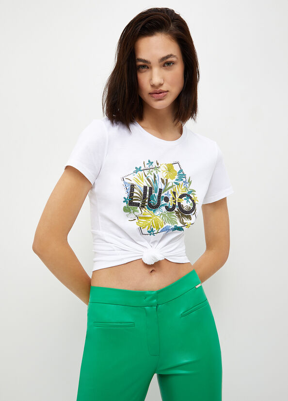 Liu Jo Eco-Friendly With Logo Women's Tops White | QRS-160583