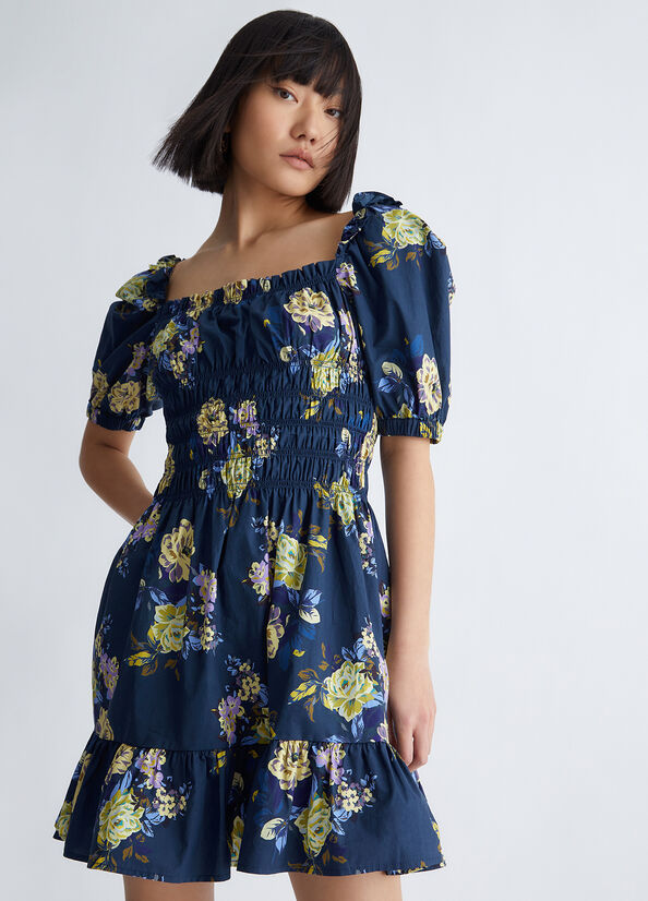 Liu Jo Floral Denim Women's Dress Blue | BMX-960734