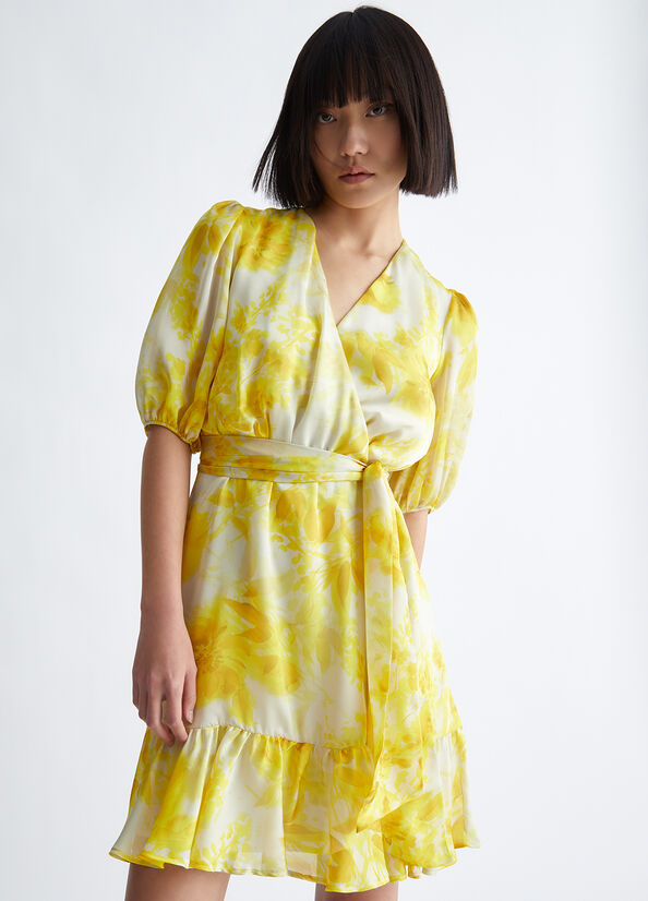 Liu Jo Floral Formal Women's Dress Yellow | BYN-103698