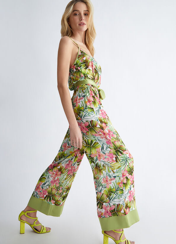 Liu Jo Floral Tracksuit Women's Dress Green | CKW-037586