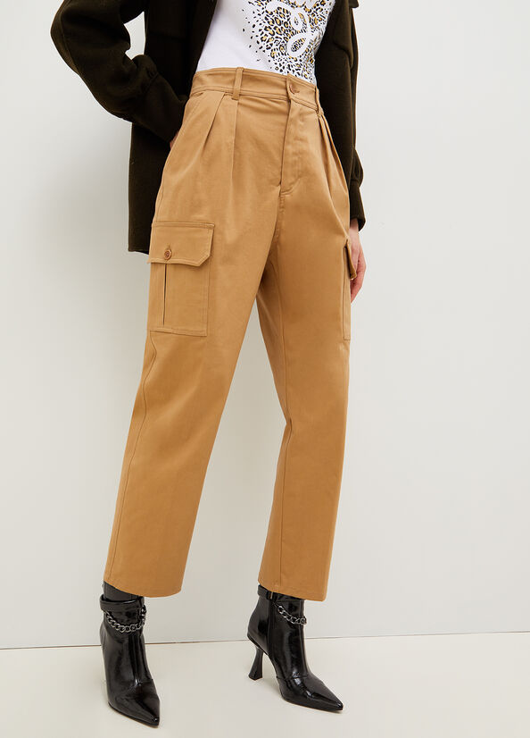 Liu Jo Gabardine Cargo Women's Pants Brown | PDT-876345