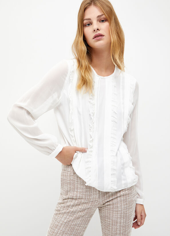 Liu Jo Georgette Blouse Women's Shirts White | GHU-382750