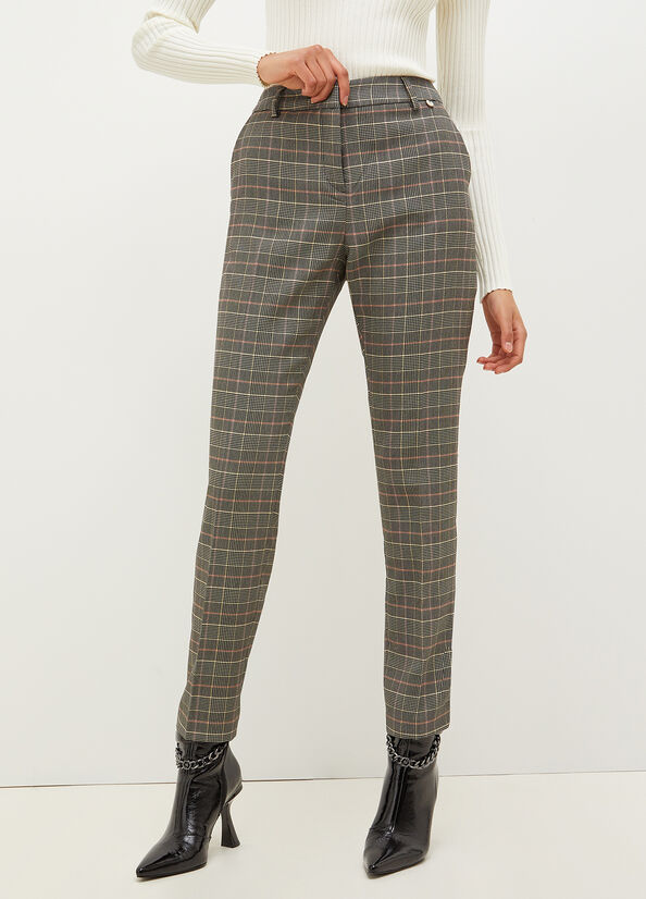 Liu Jo Glen Plaid Cigarette Women's Pants Grey | VIL-512064