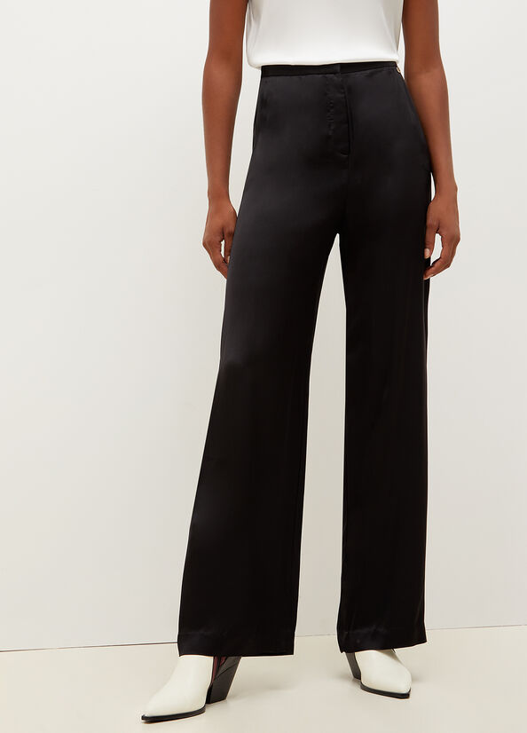 Liu Jo High-Rise Satin Women's Pants Black | EZF-067812