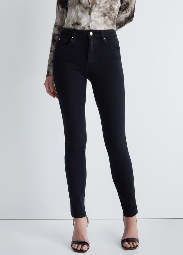 Liu Jo High-Waisted Bottom Up Women's Pants Black | KEG-401569