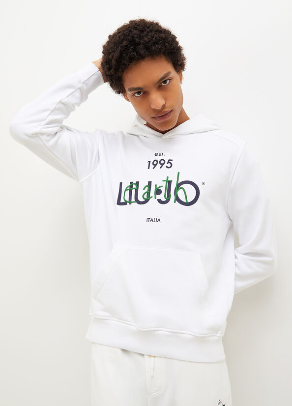 Liu Jo Hooded, Eco-Friendly Men's Sweaters White | VPN-958760