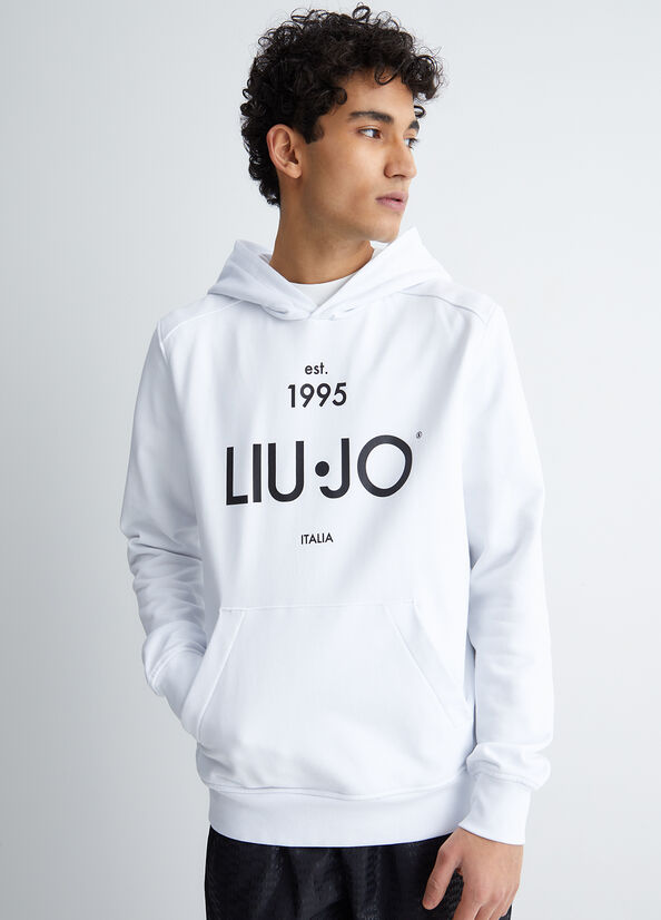 Liu Jo Hooded Men's Sweaters White | WRZ-053897