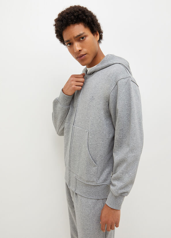 Liu Jo Hooded With Zip Men's Sweaters Grey | HLG-091283