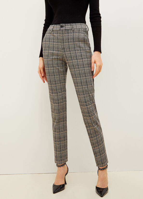 Liu Jo Jacquard Check Chinos Women's Pants Grey / Black | CZH-304127