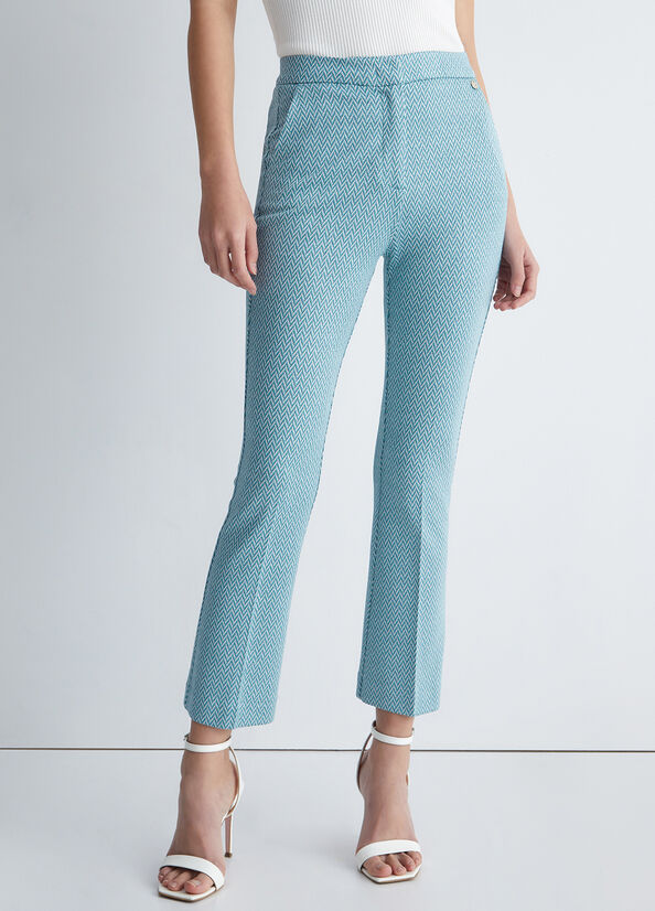 Liu Jo Jacquard Women's Pants Light Blue | PLR-278340