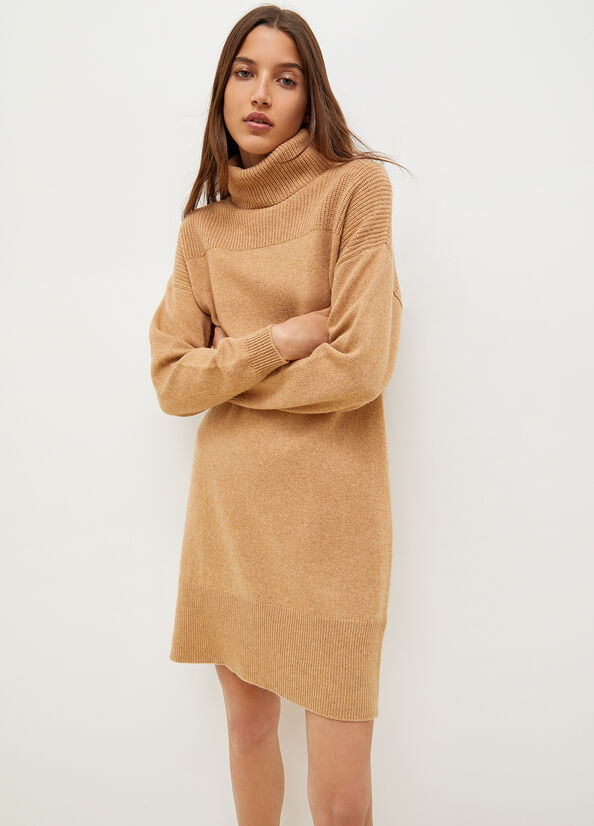 Liu Jo Knit Turtleneck Women's Dress Brown | ZXP-965401