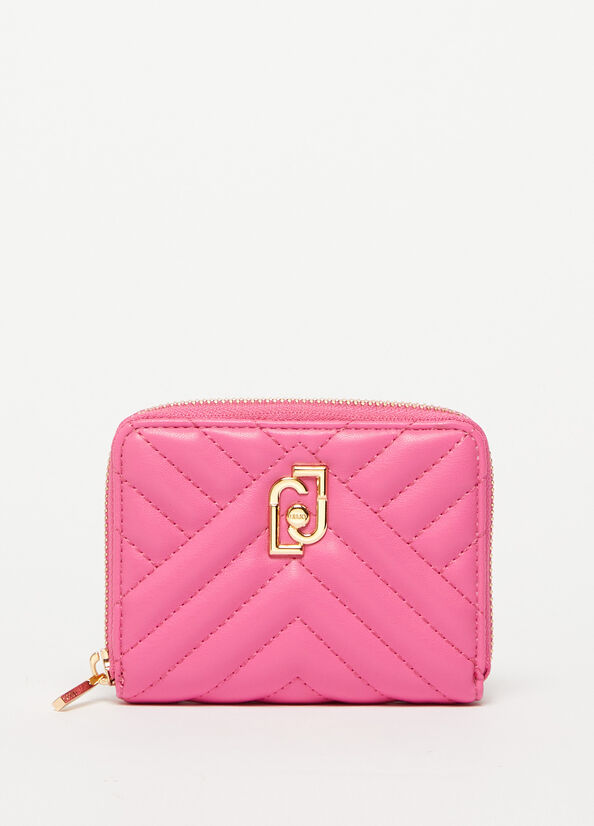 Liu Jo Large Eco-Friendly Quilted Women's Wallets Pink | SLY-980637