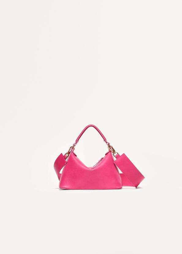 Liu Jo Leather Mini Hobo Women's Crossbody Bags Fuchsia | BJX-672834