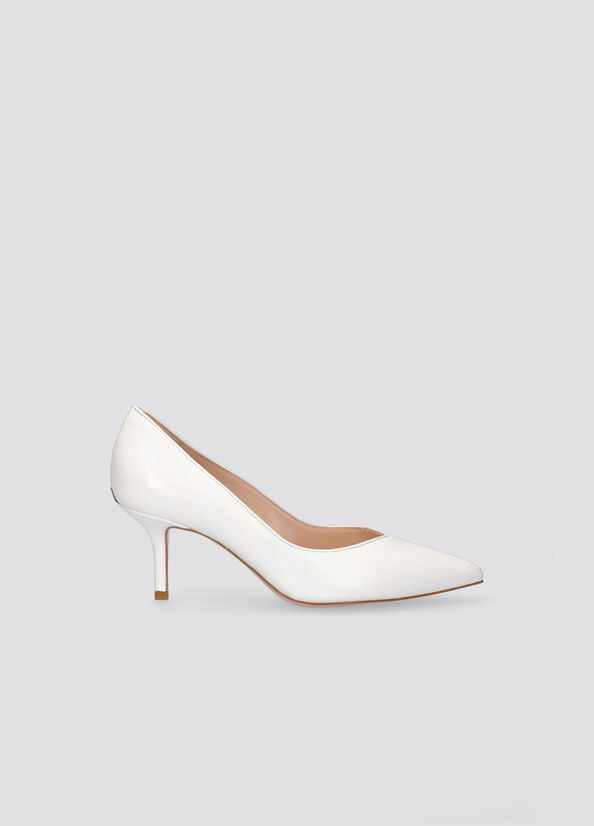 Liu Jo Leather Women's High Heels White | DSM-734021