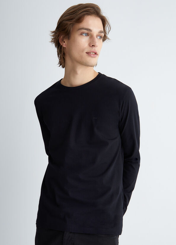 Liu Jo Long Sleeve Men's T Shirts Black | BHZ-437891