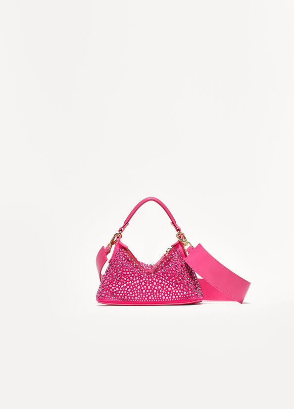 Liu Jo Mini Hobo With Gemstones Women's Crossbody Bags Fuchsia | KZE-275193