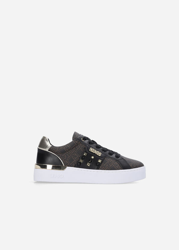 Liu Jo Monogram With Studs Women's Sneakers Brown | LPE-453679