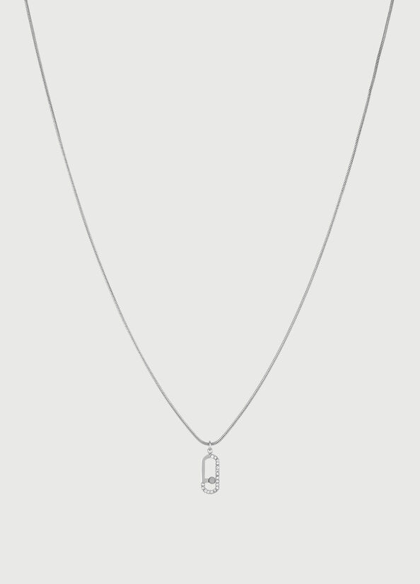 Liu Jo Necklace With Logo Charm Women's Jewelry Silver | JDT-821756