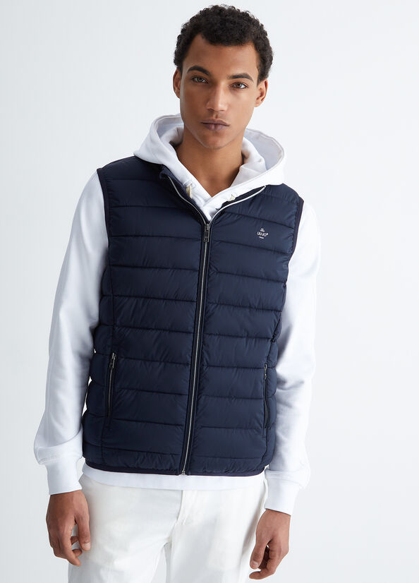 Liu Jo Padded Gilet For Men Men's Jackets Dark Blue | OCM-253681