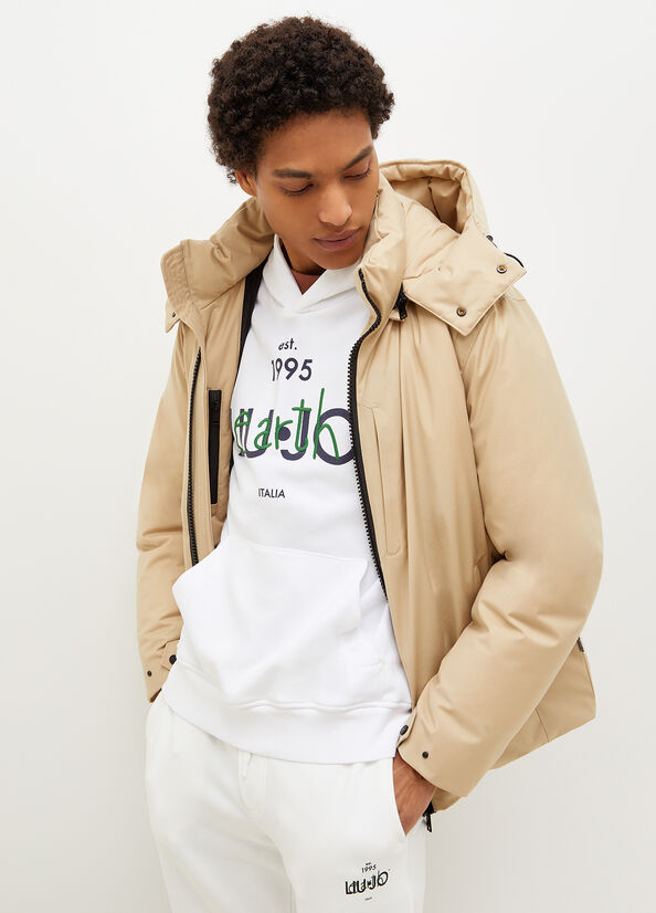 Liu Jo Padded With Hood Men's Jackets Beige | OWU-483702