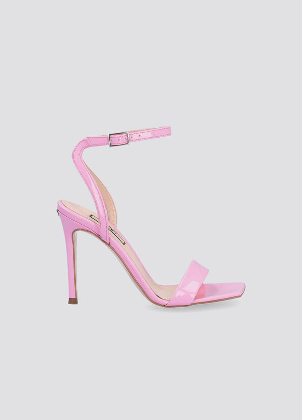 Liu Jo Patent Leather Heeled Women's Sandals Pink | GES-507842