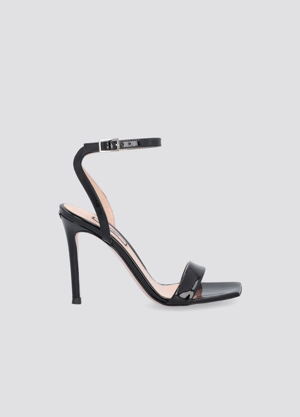 Liu Jo Patent Leather Heeled Women's Sandals Black | XBP-786542