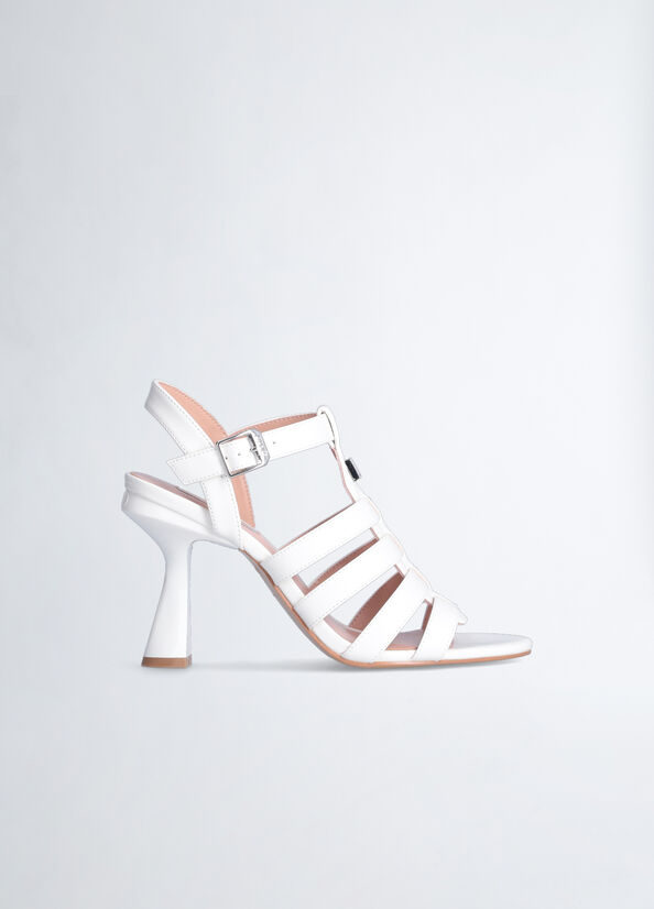 Liu Jo Patent Leather Heeled Women's Sandals White | XMA-908243