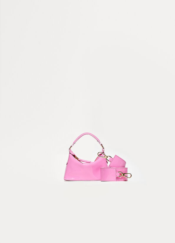 Liu Jo Patent Leather Micro Hobo Women's Crossbody Bags Pink | STE-218749