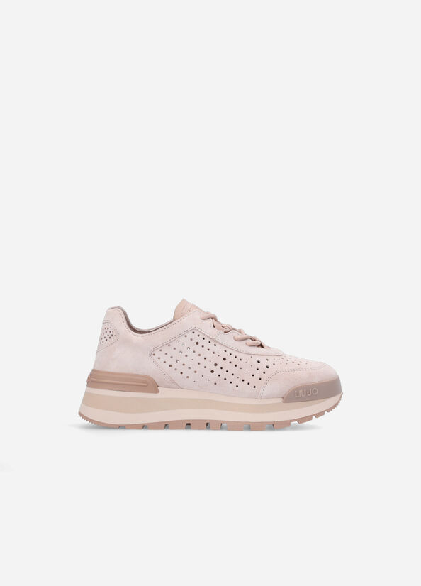 Liu Jo Perforated Platform Women's Sneakers Pink | RZE-395084