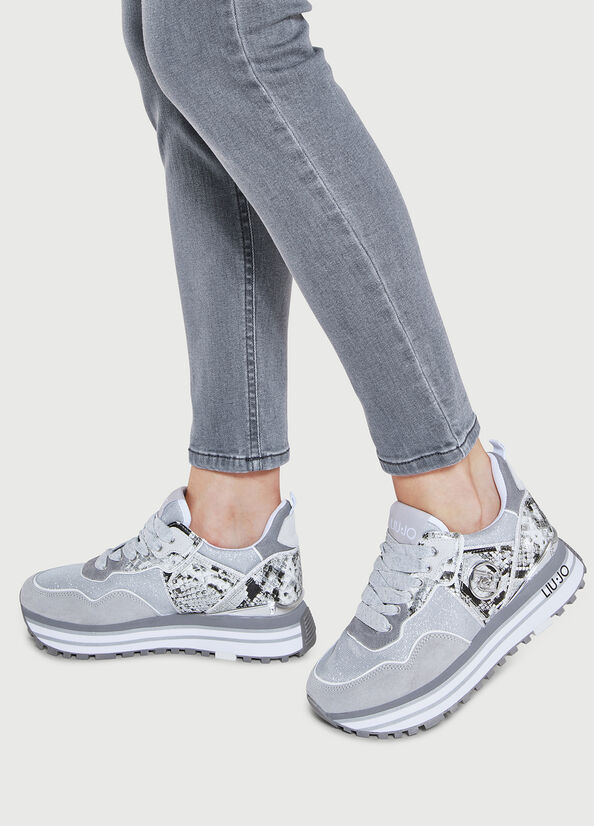 Liu Jo Platform With Python Print Women's Sneakers Grey | LUM-721864