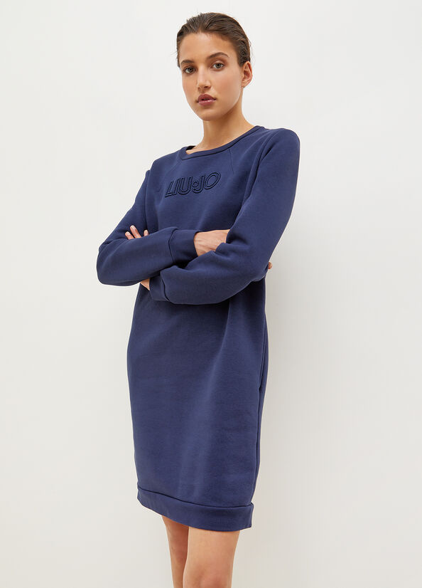 Liu Jo Plush With Logo Women's Dress Blue | QDW-185926