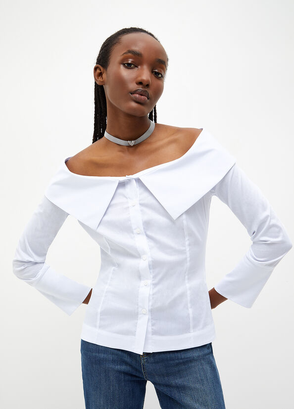 Liu Jo Poplin Blouse Women's Shirts White | GUD-560813