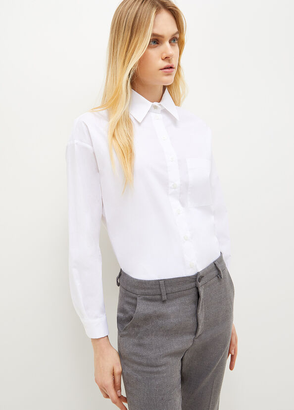 Liu Jo Poplin Women's Shirts White | KJO-374062