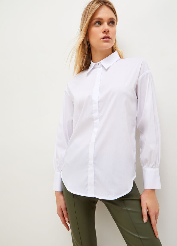 Liu Jo Poplin Women's Shirts White | MUP-258106