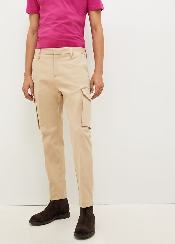 Liu Jo Regular Fit Cargo Men's Pants Beige | UEF-045839