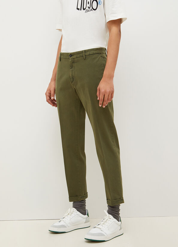 Liu Jo Regular Fit Chinos Men's Pants Green | QVS-680715