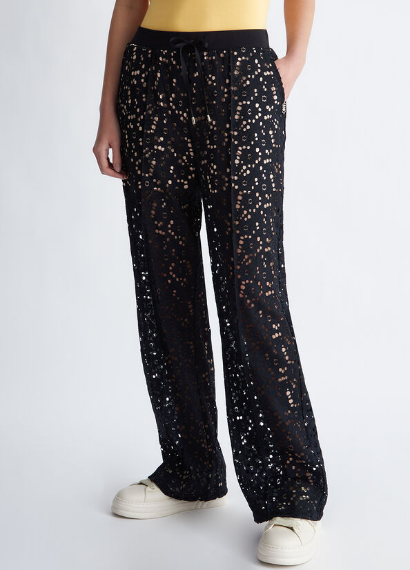 Liu Jo San Gallo Lace Women's Pants Black | FAN-569830