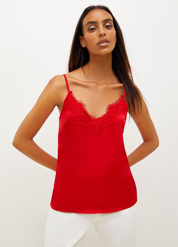 Liu Jo Satin Lingerie Women's T Shirts Red | YWB-843672