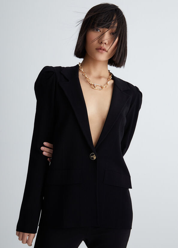 Liu Jo Single-Breasted Blazer Women's Jackets Black | ZQV-914527