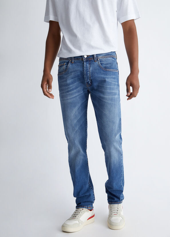 Liu Jo Slim Men's Slim-Fit Jeans Blue | UIC-916457