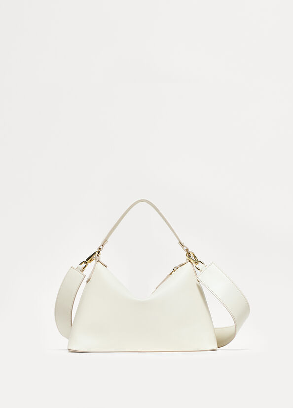 Liu Jo Small Hobo In Leather Women's Crossbody Bags White | IFV-908235