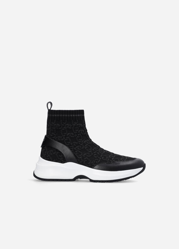 Liu Jo Sock With Jacquard Monogram Women's Sneakers Black | TJE-603845