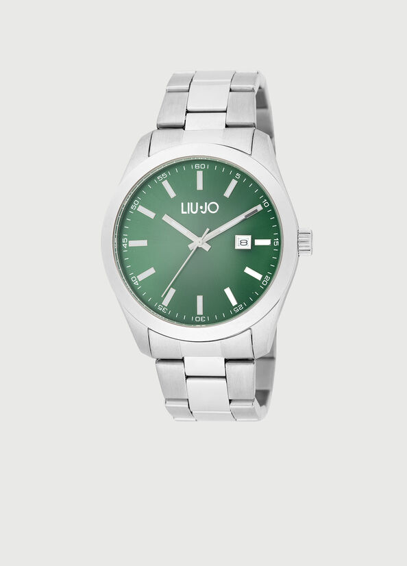 Liu Jo Steel Men's Watches Silver / Green | ECM-850146