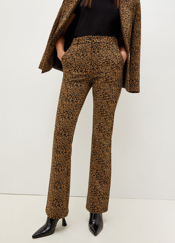 Liu Jo Stretch Cotton Blend Animal Print Women's Pants Brown | QKC-750341