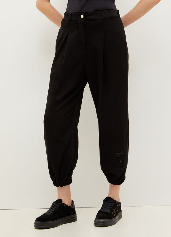 Liu Jo Stretch Cotton Fleece Women's Pants Black | SLY-984532