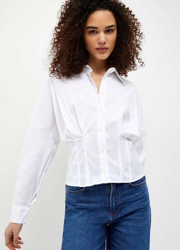 Liu Jo Stretch Cotton Women's Shirts White | QYH-029785